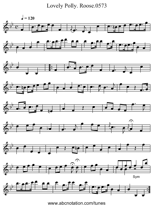 Lovely Polly. Roose.0573 - staff notation