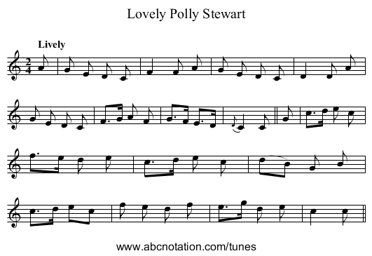 Lovely Polly Stewart - staff notation