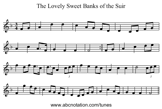 Lovely Sweet Banks of the Suir, The - staff notation