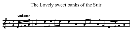 Lovely sweet banks of the Suir, The - staff notation