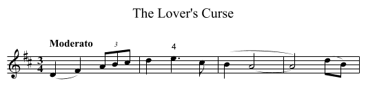 Lover's Curse, The - staff notation