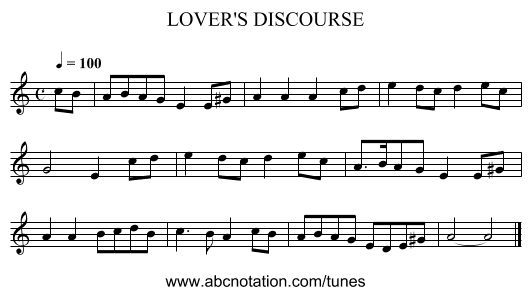 LOVER'S DISCOURSE - staff notation