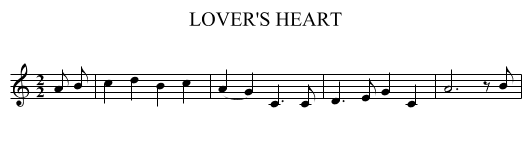 LOVER'S HEART - staff notation