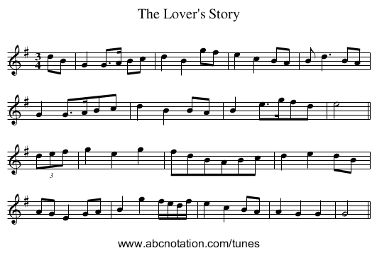 Lover's Story, The - staff notation