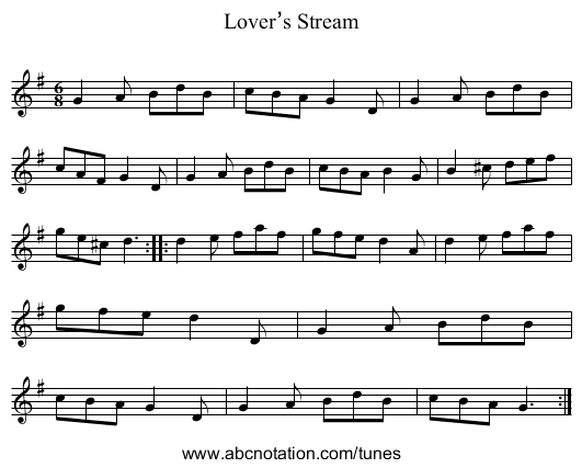 Lover’s Stream - staff notation