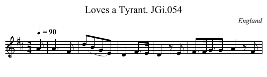 Loves a Tyrant. JGi.054 - staff notation