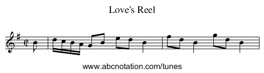 Love's Reel - staff notation