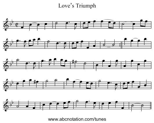 Love’s Triumph - staff notation