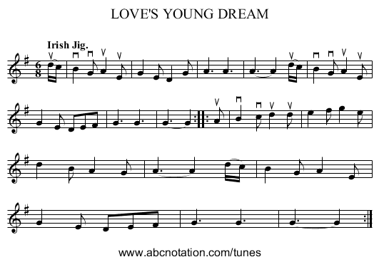 LOVE'S YOUNG DREAM - staff notation