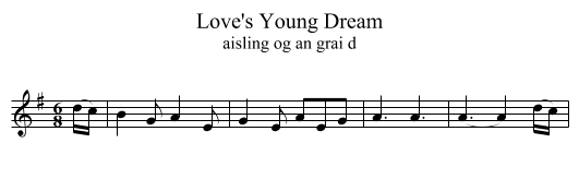 Love's Young Dream - staff notation