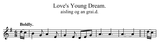 Love's Young Dream. - staff notation