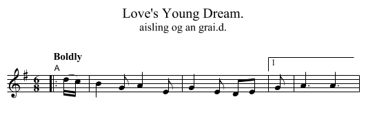 Love's Young Dream. - staff notation