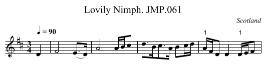 Lovily Nimph. JMP.061 - staff notation
