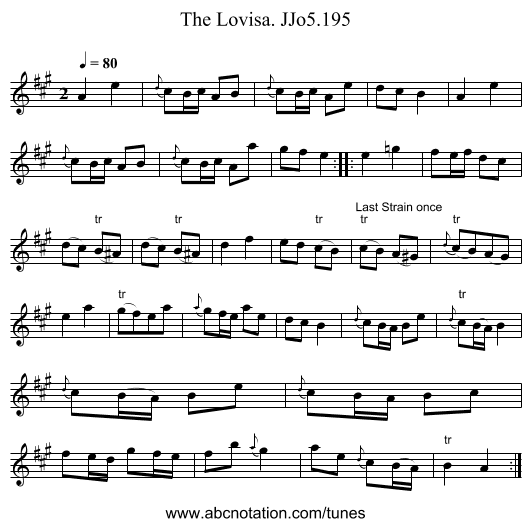 Lovisa. JJo5.195, The - staff notation