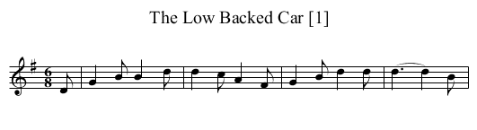 Low Backed Car [1], The - staff notation