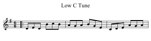 Low C Tune - staff notation