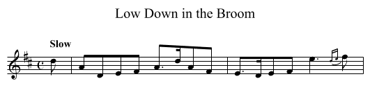 Low Down in the Broom - staff notation