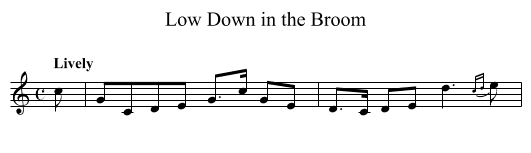 Low Down in the Broom - staff notation