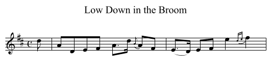 Low Down in the Broom - staff notation