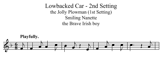 Lowbacked Car - 2nd Setting - staff notation
