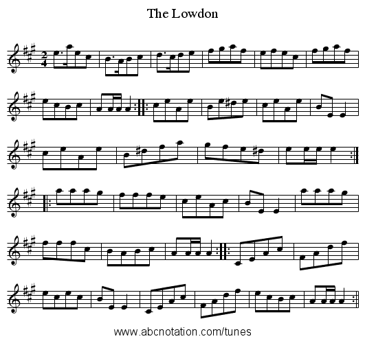 Lowdon, The - staff notation
