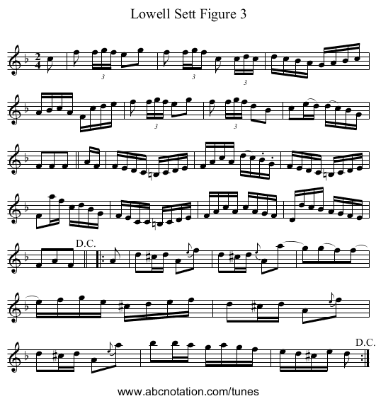 Lowell Sett Figure 3 - staff notation