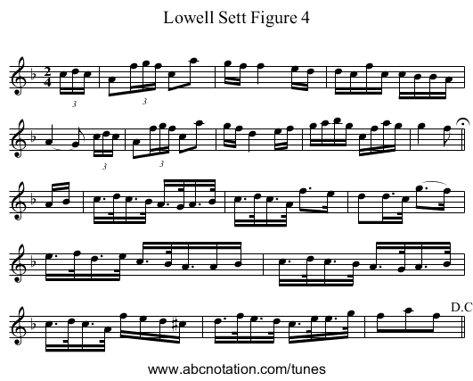 Lowell Sett Figure 4 - staff notation