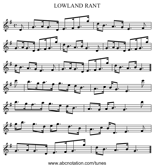 LOWLAND RANT - staff notation