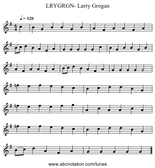 LRYGRGN- Larry Grogan - staff notation