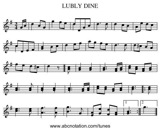LUBLY DINE - staff notation