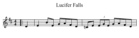 Lucifer Falls - staff notation