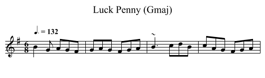 Luck Penny (Gmaj) - staff notation
