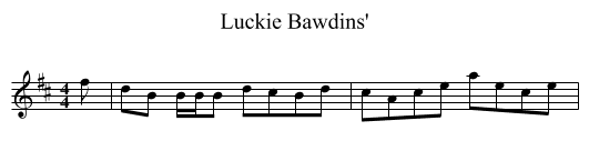 Luckie Bawdins' - staff notation