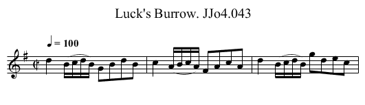 Luck's Burrow. JJo4.043 - staff notation