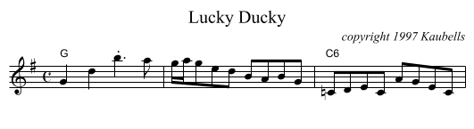 Lucky Ducky - staff notation