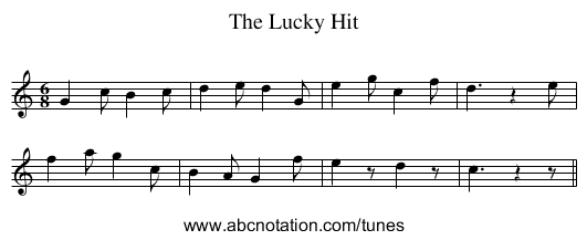Lucky Hit, The - staff notation
