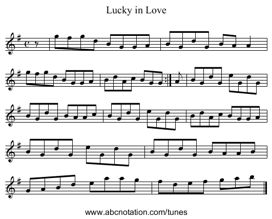 Lucky in Love - staff notation