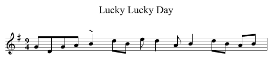 Lucky Lucky Day - staff notation