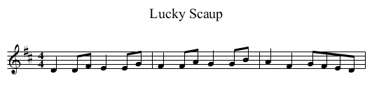 Lucky Scaup - staff notation
