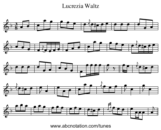 Lucrezia Waltz - staff notation