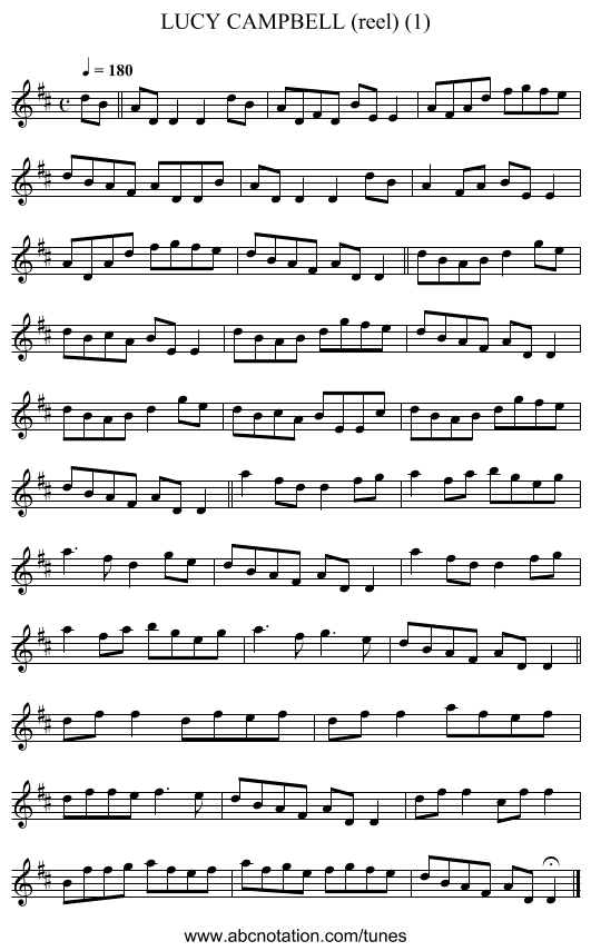 LUCY CAMPBELL (reel) (1) - staff notation