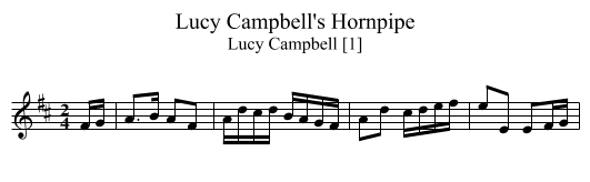 Lucy Campbell's Hornpipe - staff notation