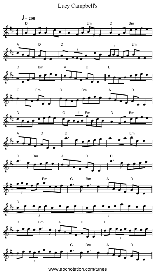 Lucy Campbell's - staff notation