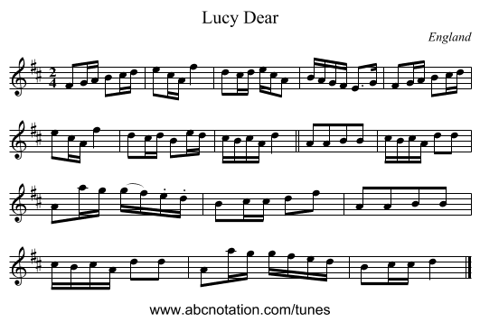 Lucy Dear - staff notation