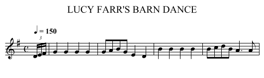 LUCY FARR'S BARN DANCE - staff notation