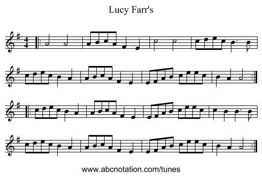 Lucy Farr's - staff notation