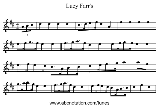 Lucy Farr's - staff notation