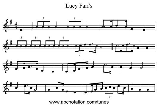 Lucy Farr's - staff notation