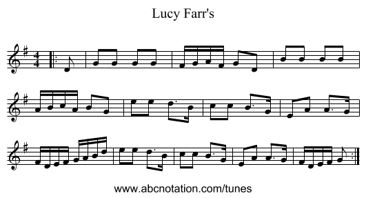 Lucy Farr's - staff notation