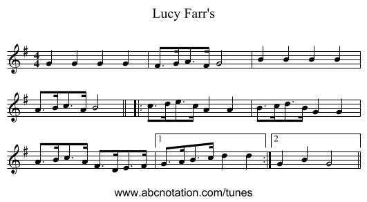Lucy Farr's - staff notation